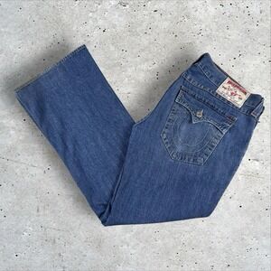 Vtg True Religion Billy Bootcut Jeans 38x33 Flap Pocket USA Y2K